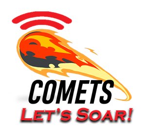 Crestwood Comets Logo saying "Comets Let's Soar"